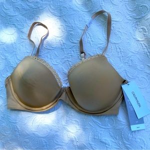 calvin klein demi lift bra 32d tan